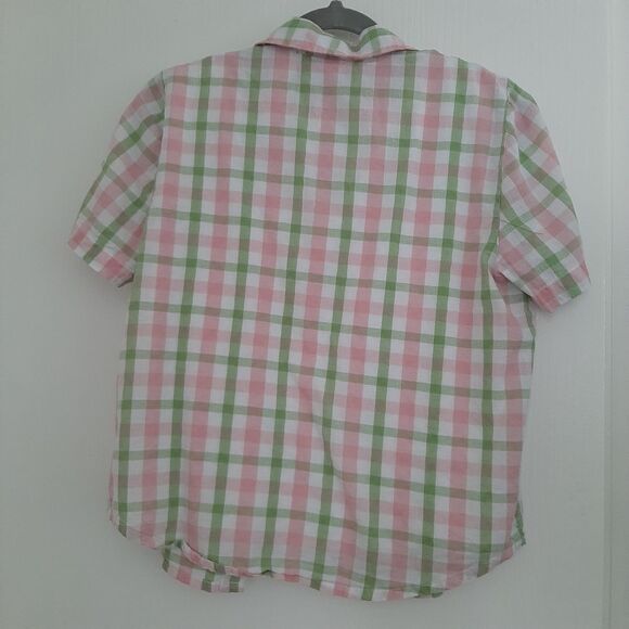 Alfred Dunner Checkers Button Down Shirt size 10P - Picture 4 of 7